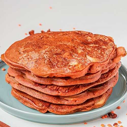 Fluffy egan pancakes with red lentils