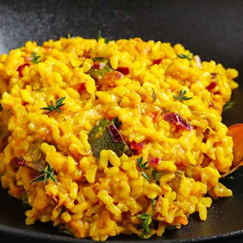 Perfect brown rice risotto with pumpkins