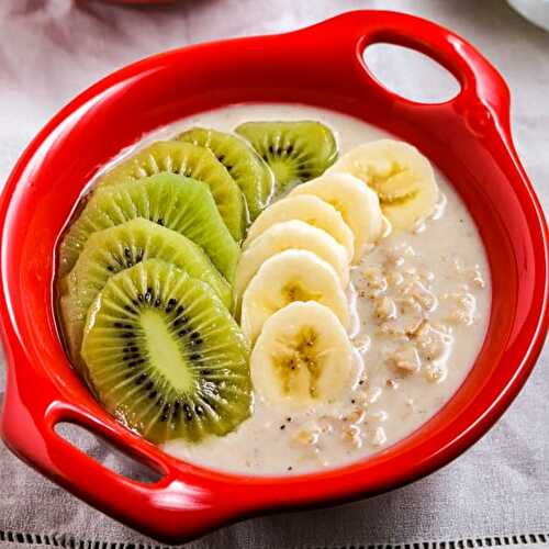 Vegan overnight oats with kiwi fruit