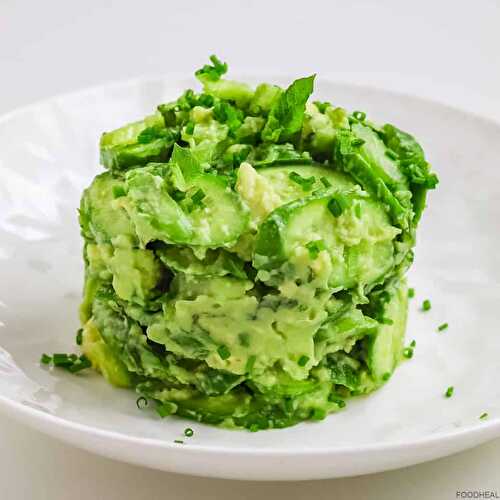 You'll love this easy delicious creamy cucumber avocado salad
