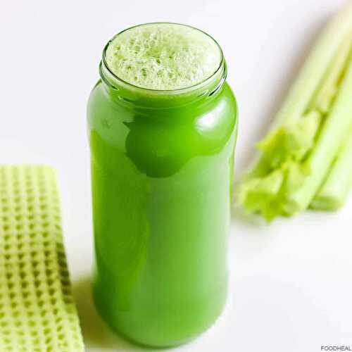 Celery juice recipe with kale and swiss chard stems
