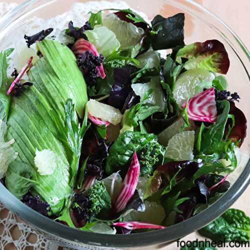 Kale green salad with spinach and bok choy