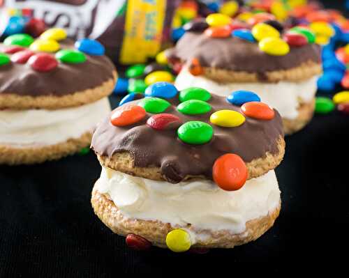 M&M's® & Chocolate Dipped Ice Cream Cookie Sandwiches