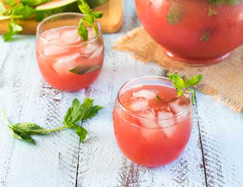 Watermelon Grapefruit Agua Fresca with Mint