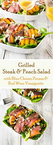 Grilled Steak and Peach Salad with Blue Cheese and Red Wine Vinaigrette