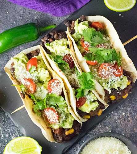 Black Bean Tacos with Chunky Guacamole