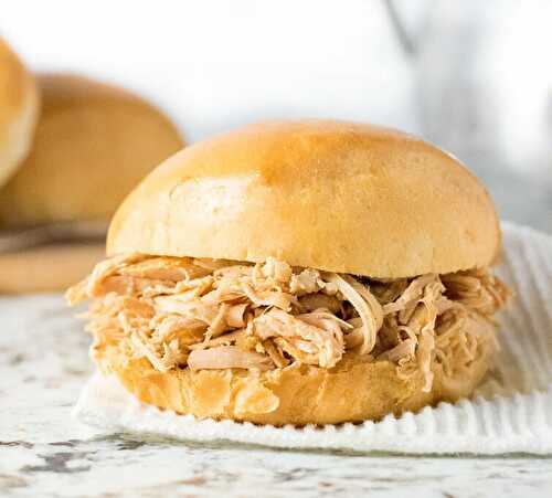 Slow Cooker Shredded Turkey Sandwiches