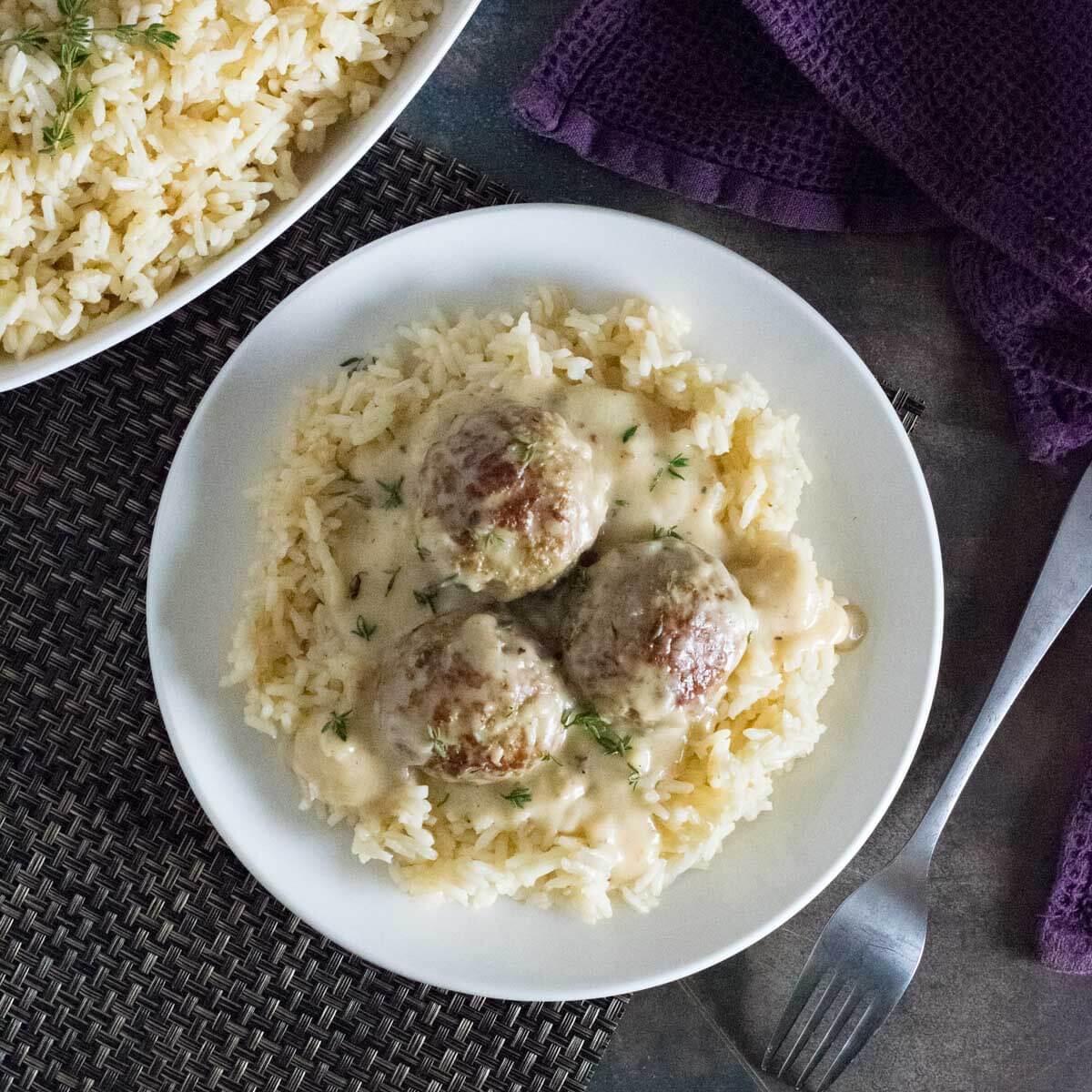 Meatballs and Rice