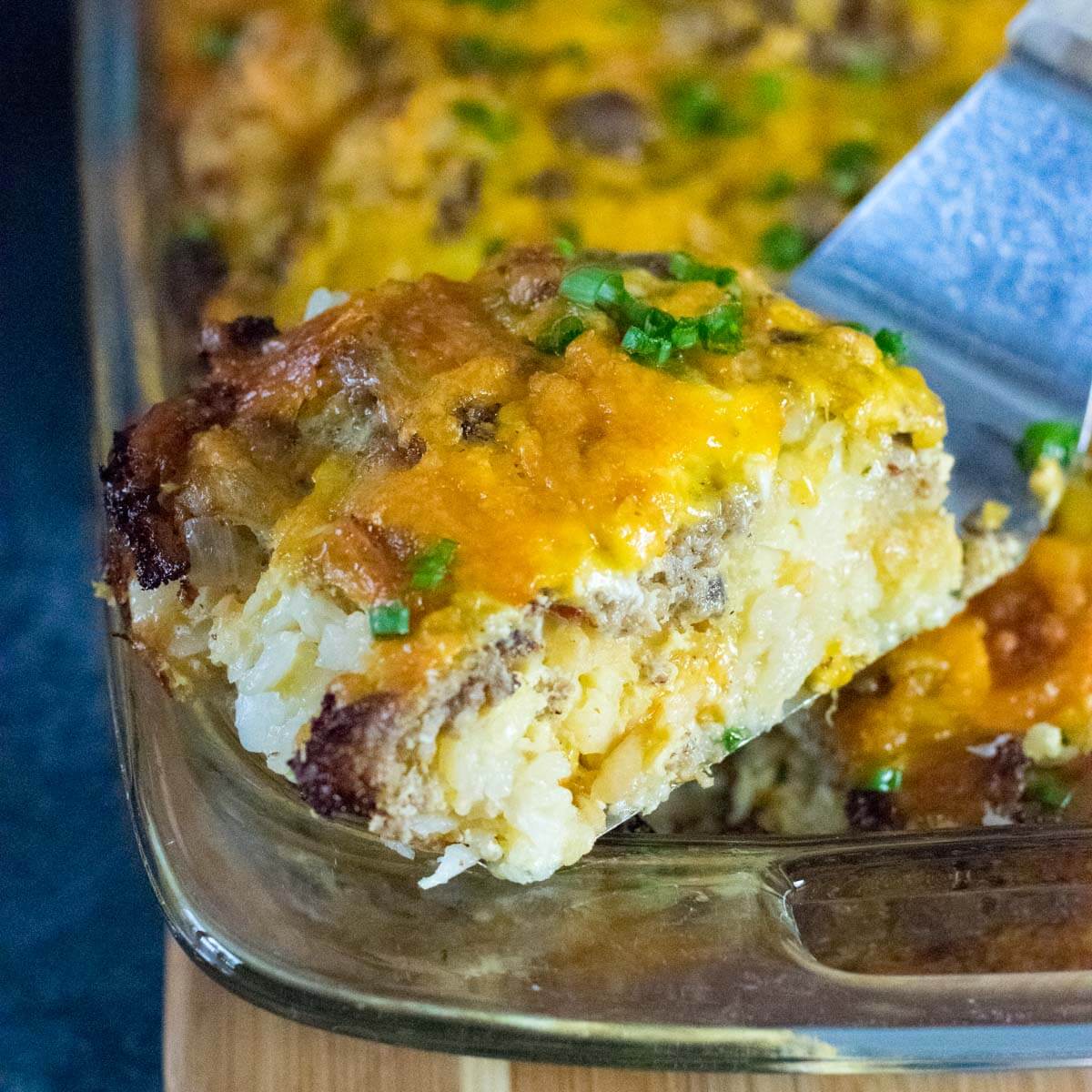 Tater Tot Casserole with Breakfast Sausage