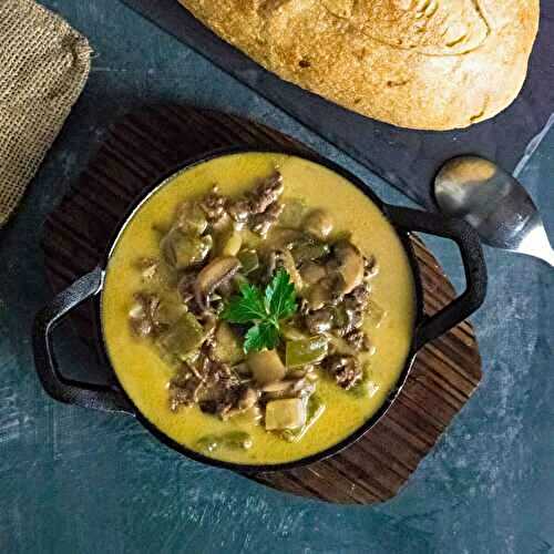 Philly Cheesesteak Soup