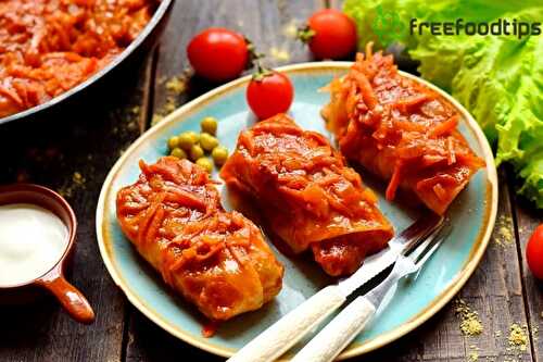 Cabbage Rolls Recipe with Cooked Ground Beef | FreeFoodTips.com