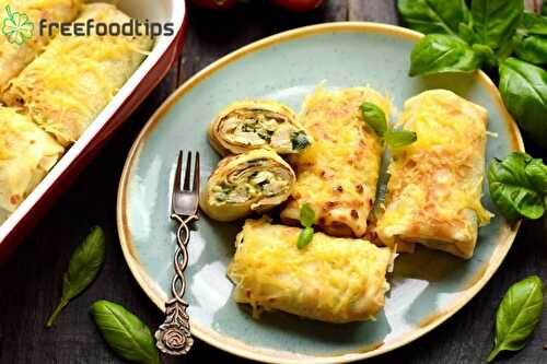 Crepes Recipe with Chicken and Spinach | FreeFoodTips.com