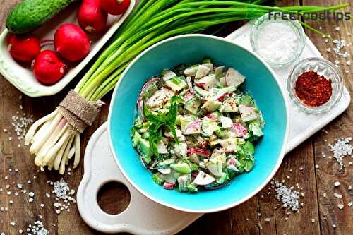 Cucumber Radish Salad Recipe | FreeFoodTips.com