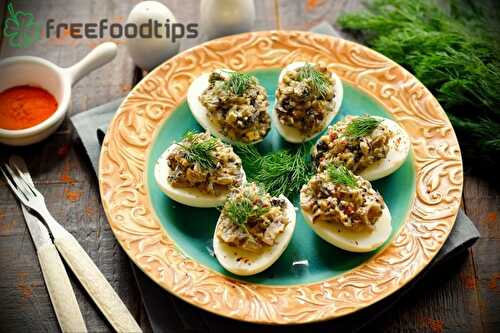 Deviled Eggs Recipe with Mushrooms | FreeFoodTips.com