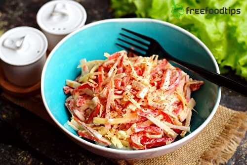 Imitation Crab Salad Recipe with Cheese | FreeFoodTips.com