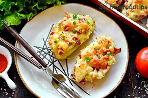 Twice Baked Potatoes with Bacon and Cheese | FreeFoodTips.com