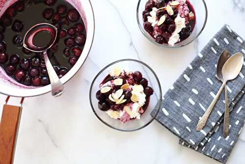 Cherries in Port with Sweet Ricotta and Almonds