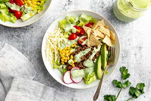 Healthy Taco Salad with Creamy Cilantro Lime Dressing