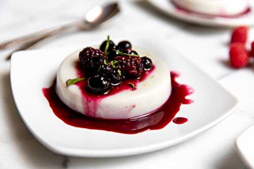 Coconut Lime Panna Cotta with Roasted Berries