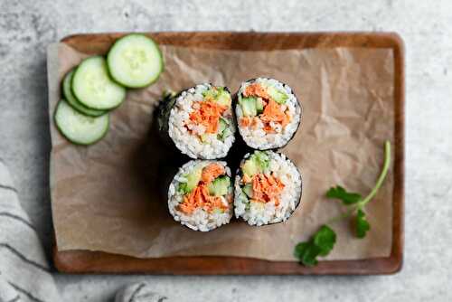 Easy Spicy Salmon Sushi Burritos or Rolls
