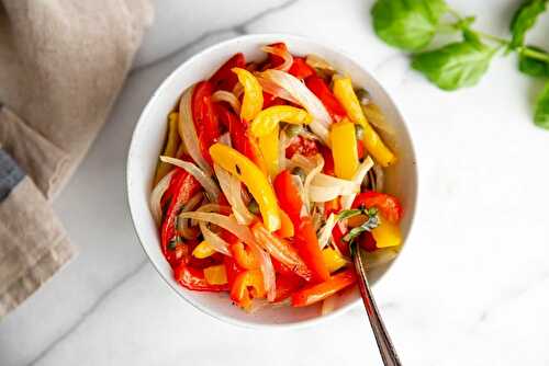 Easy Slow Roasted Peppers and Onions