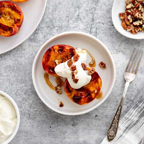 Grilled Peaches with Cardamom Whipped Cream