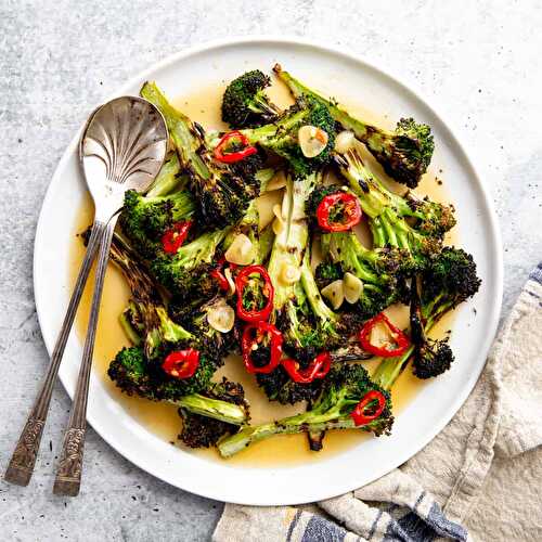 Grilled Broccoli with Chile Garlic Honey