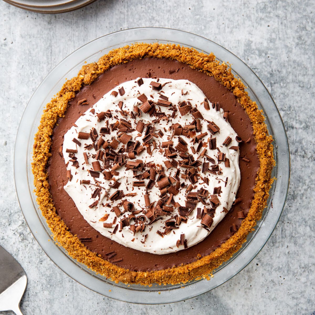 Silky Chocolate Pudding Pie (No Bake + Gluten-Free!)