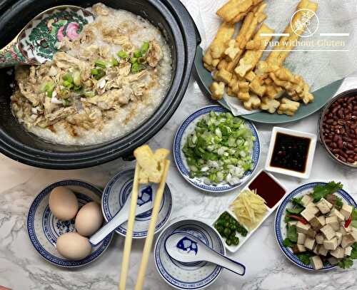 Chicken Congee with Gluten-Free Chinese Doughnuts