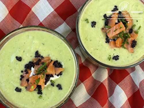 Chilled Cucumber Soup with Smoked Salmon