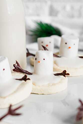 Easy Vegan Melted Snowman Cookies