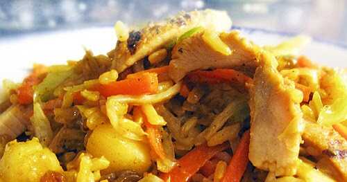Apple Chicken Curry Stir-Fry with Art School Rice