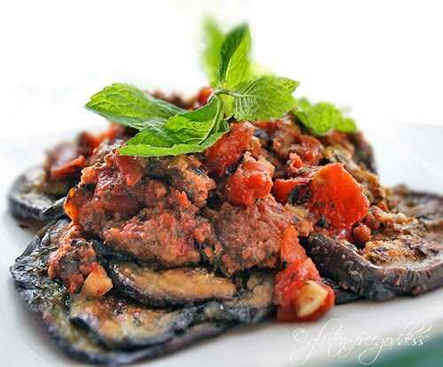 Italian-Paleo Eggplant, Beef, Tomatoes + Mint