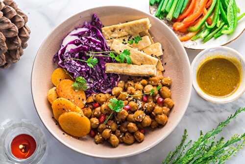 Tofu and Chickpeas in Barbecue Sauce - Gluten Free Indian