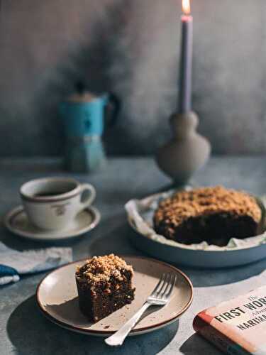 Gluten-free coffee cake with streusel topping | eggless | vegetarian | butter free