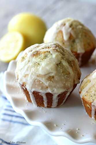 Honey Glazed Chia Seed Lemon Muffins