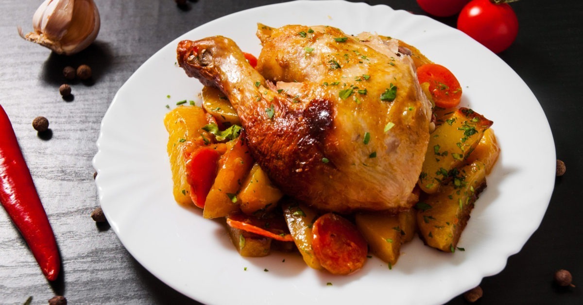 Roast Chicken with Potatoes and Vegetables