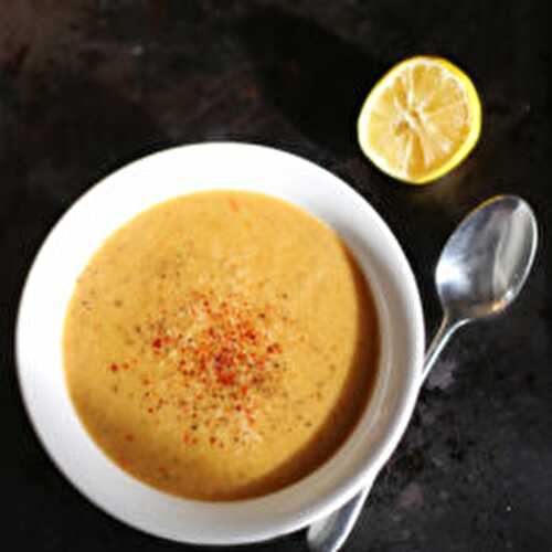 Quick Red Lentil Cream Soup with Dried Tomatoes