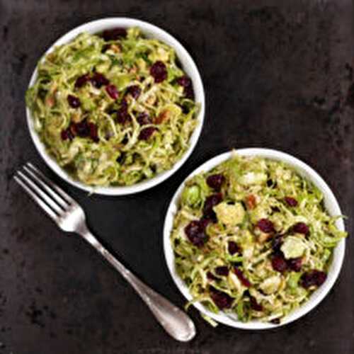 Brussels Sprout Salad with Cranberries and Walnut