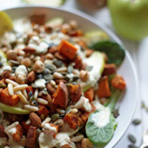 Sweet Potato and Apple Salad with Miso Dressing