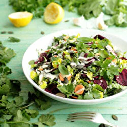 Herb and Rice Salad with Beetroot Chips