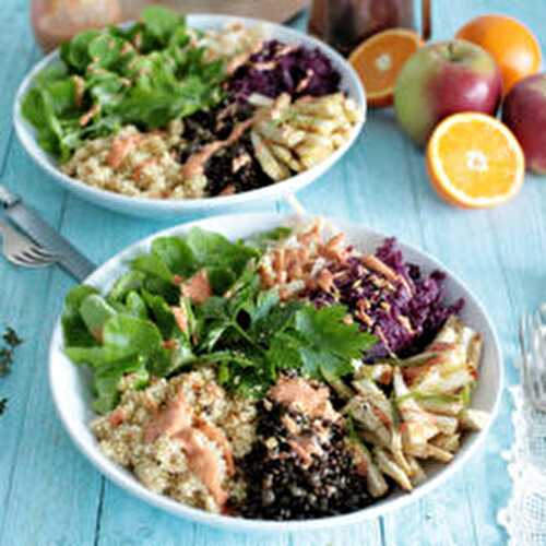 Lentil and Quinoa Bowl with Roasted Parsnip