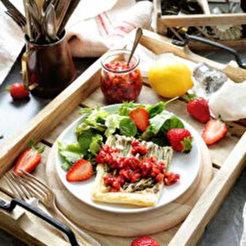 Asparagus Tart with Strawberry Salsa