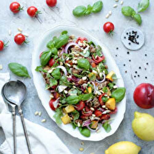 Summer Panzanella Salad with Nectarines
