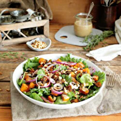 Beluga Lentil and Pumpkin Salad w/ Sweet Mustard Dressing