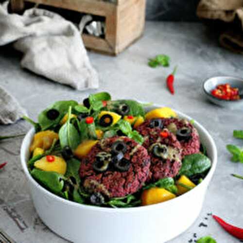 Purple Sweet Potato Patties with Olives