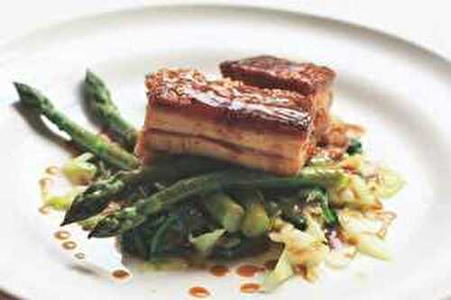 Pork Belly, Asparagus and Ale Sauce