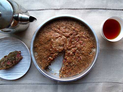 Candied-Ginger Rhubarb Buckle
