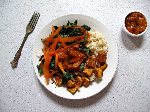 Curried Tofu and Apricot Chutney with Basmati Rice