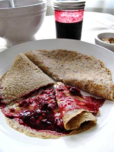 Gluten-Free Flaxseed Crepes with Oregon Berry Sauce and Orange Curd